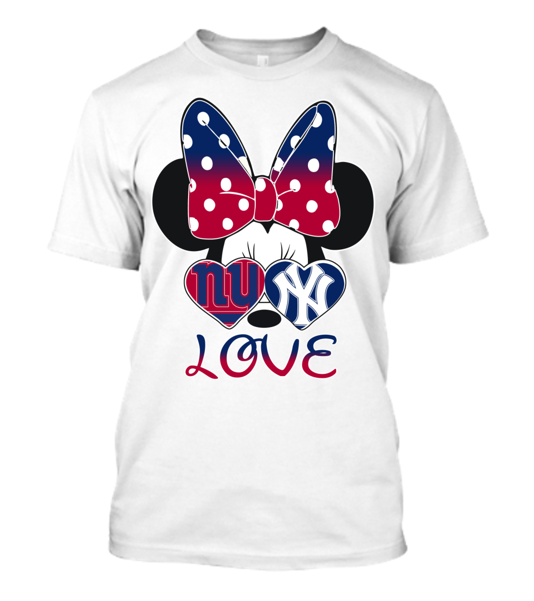 Mic 066 Minnie Bow Giants Yankees Love T-Shirt