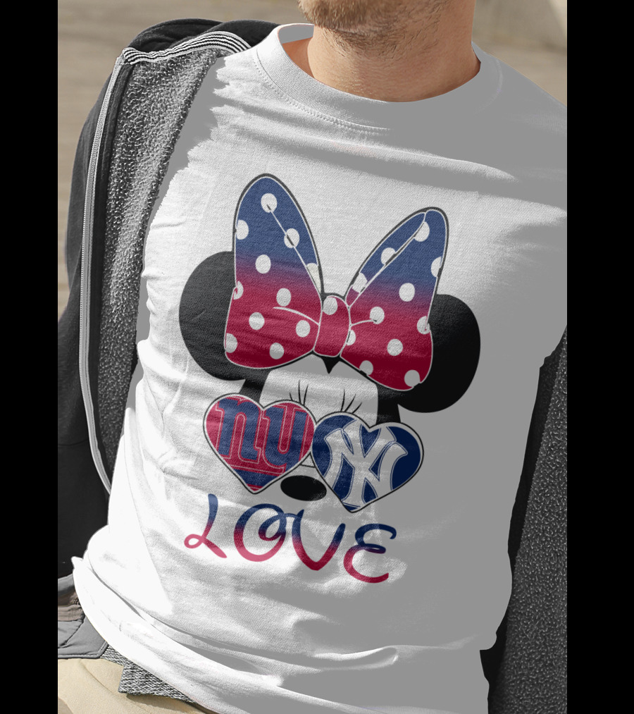 Mic 066 Minnie Bow Giants Yankees Love T-Shirt