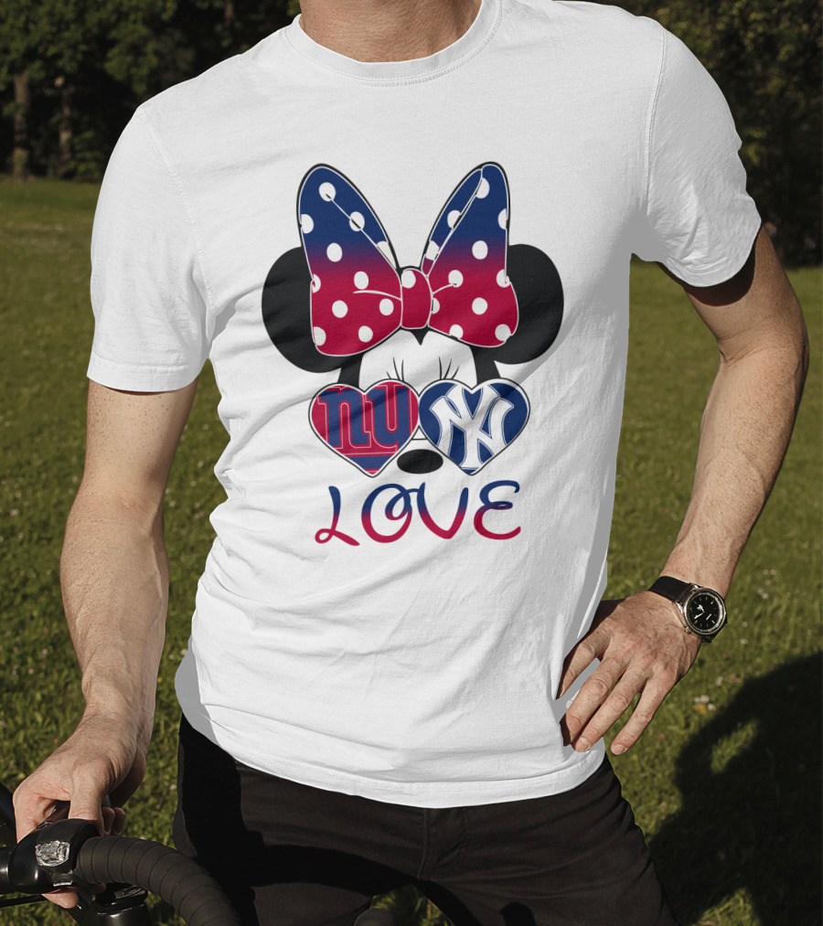 Mic 066 Minnie Bow Giants Yankees Love T-Shirt