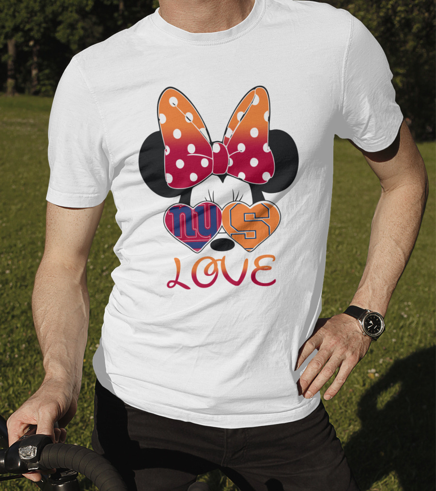 Ny Giants Syracuse Love Minnie Mouse Bow Hearts T-Shirt