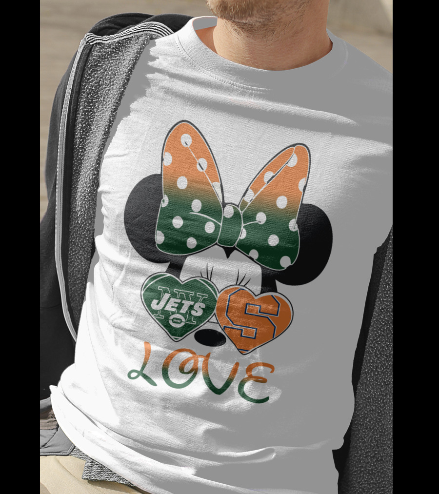 Ny Jets Syracuse Love Minnie Ears Bow T-Shirt