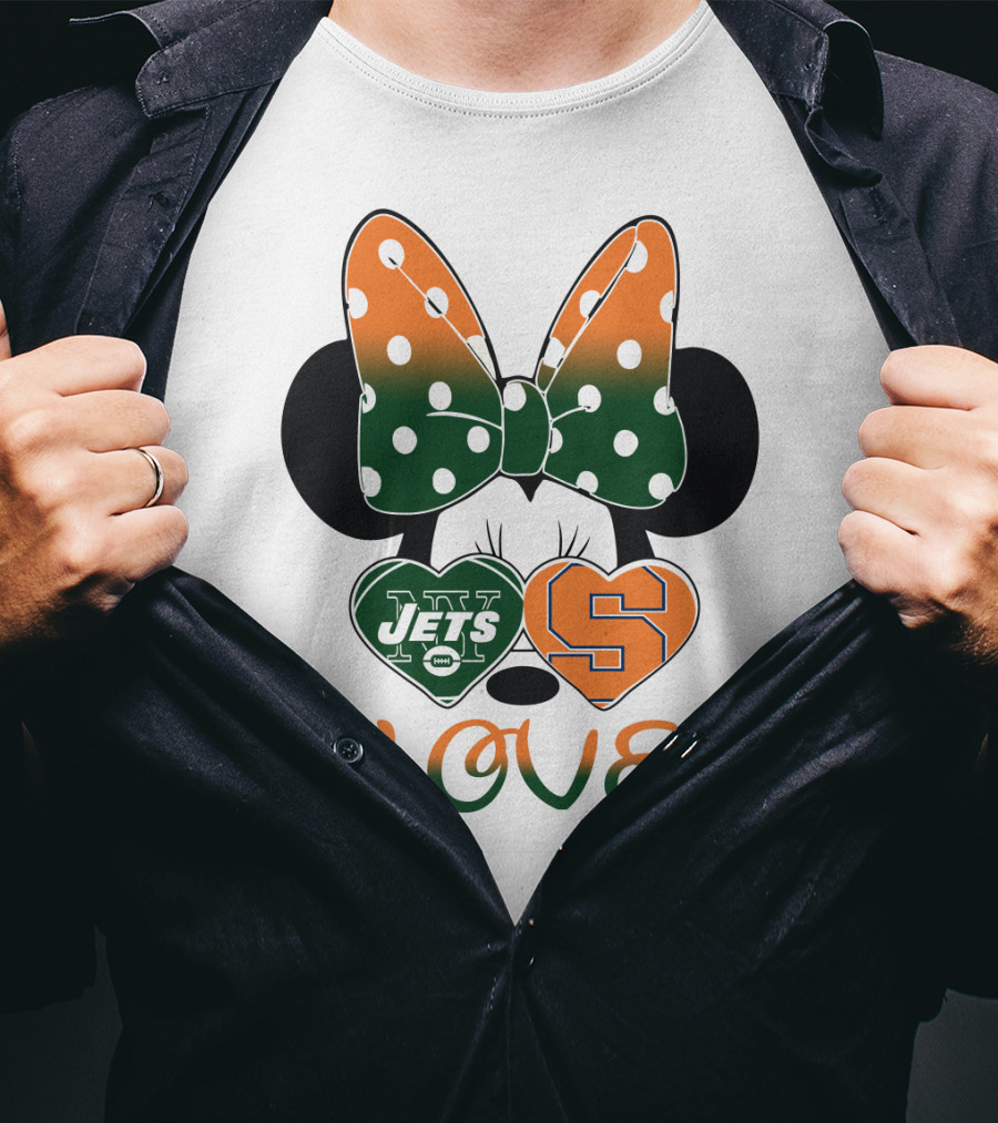Ny Jets Syracuse Love Minnie Ears Bow T-Shirt