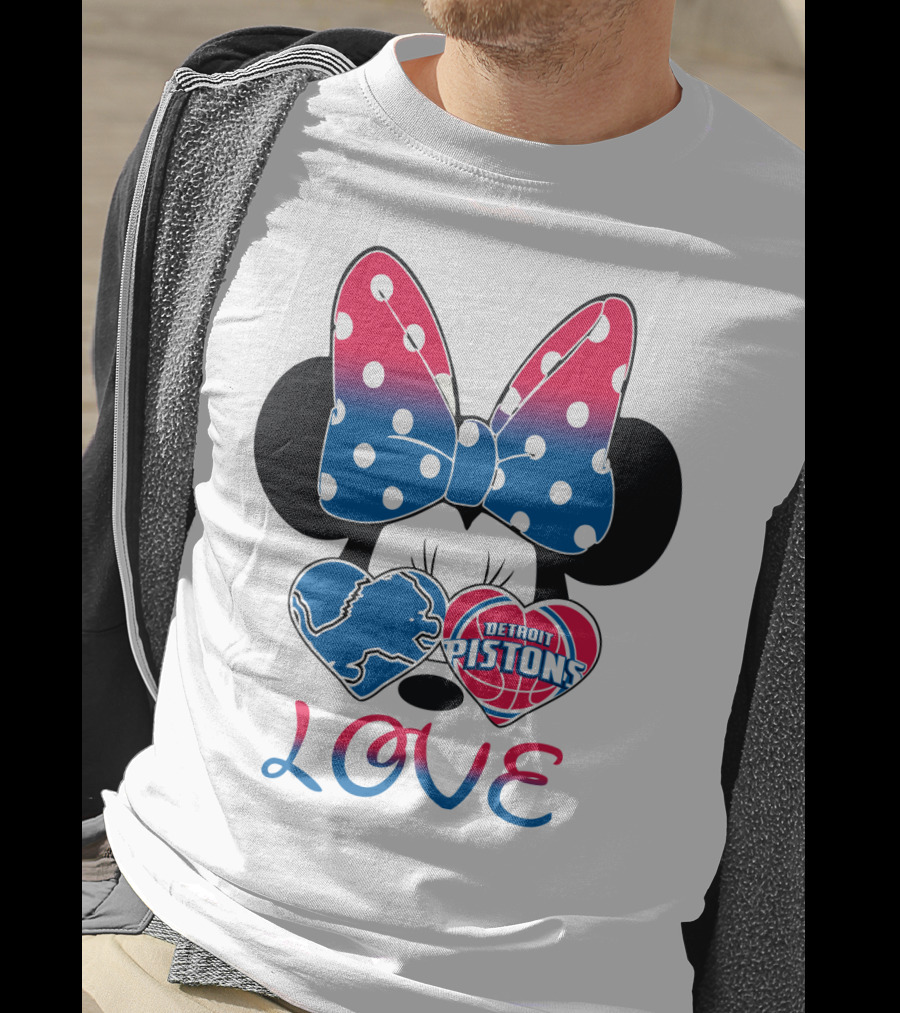 Detroit Pistons Lions Minnie Love T-Shirt