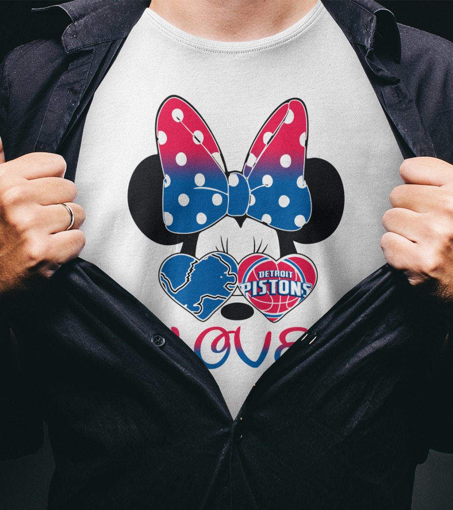 Detroit Pistons Lions Minnie Love T-Shirt
