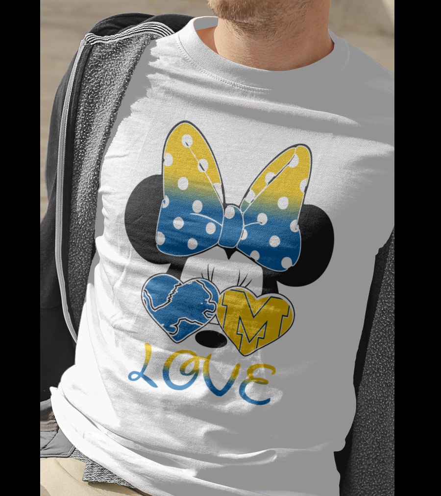 Minnie Bow Lions Michigan Love T-Shirt