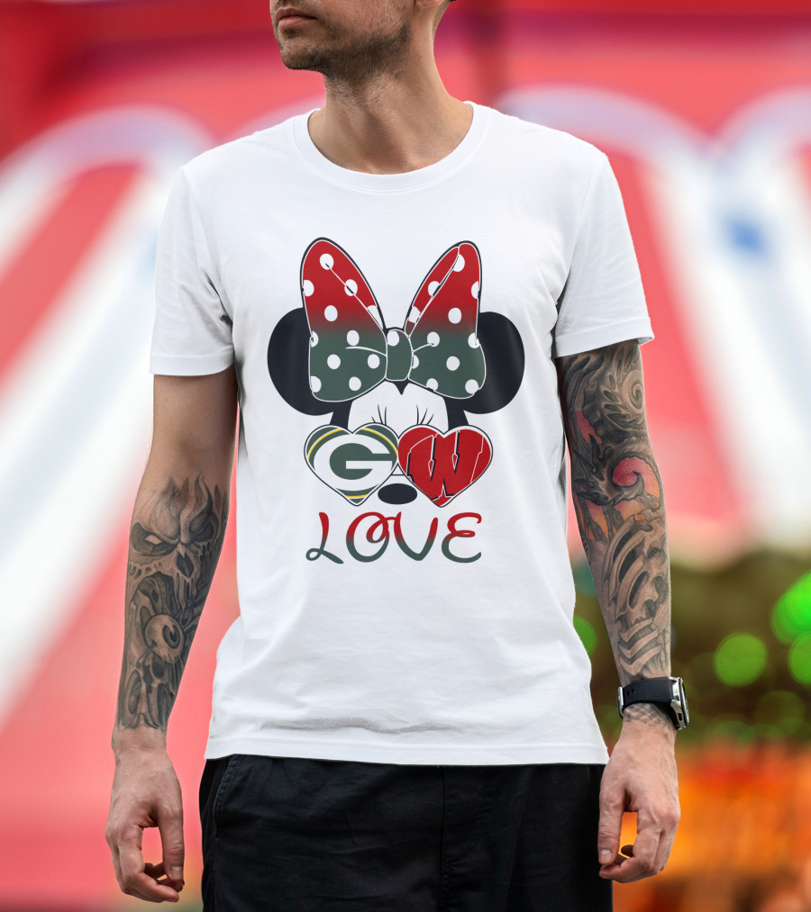 Minnie Mouse Packers Badgers Love T-Shirt