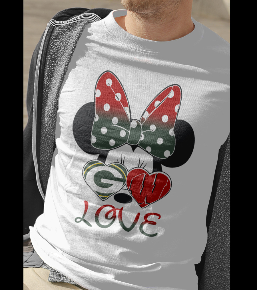Minnie Mouse Packers Badgers Love T-Shirt