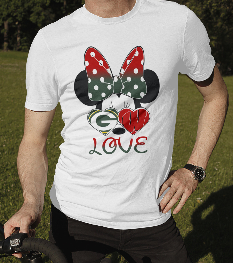 Minnie Mouse Packers Badgers Love T-Shirt