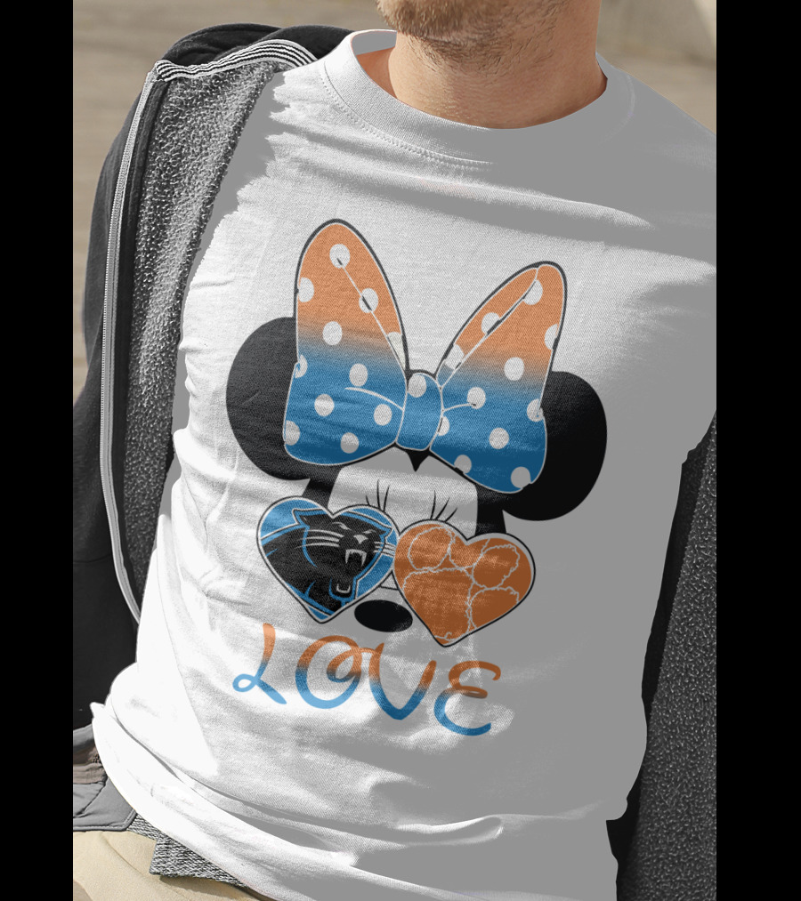 Minnie Mouse Bow Love Panthers Clemson Mix T-Shirt