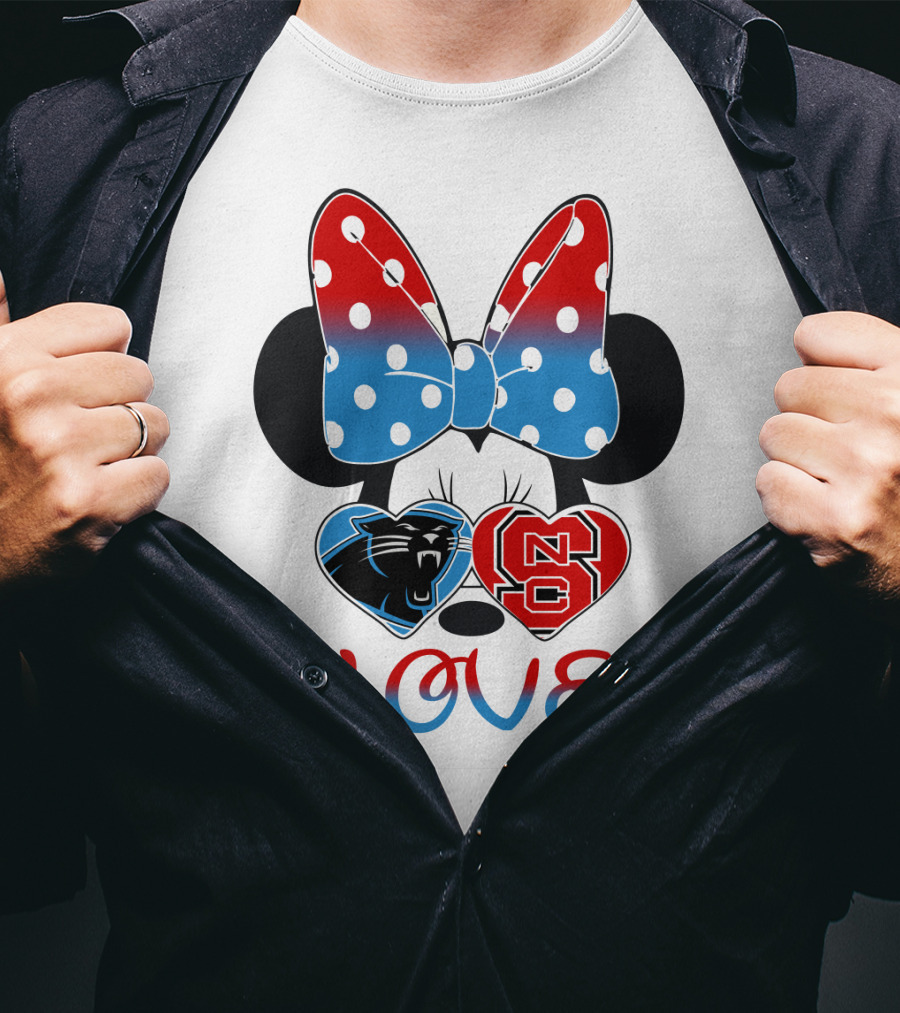 Minnie Bow Panthers Nc State Love T-Shirt