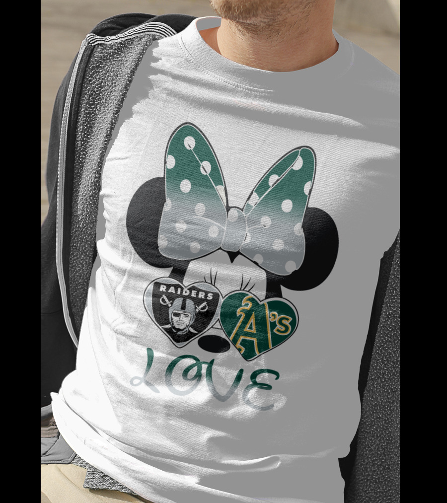 Raiders A's Love Minnie Mouse Bow T-Shirt