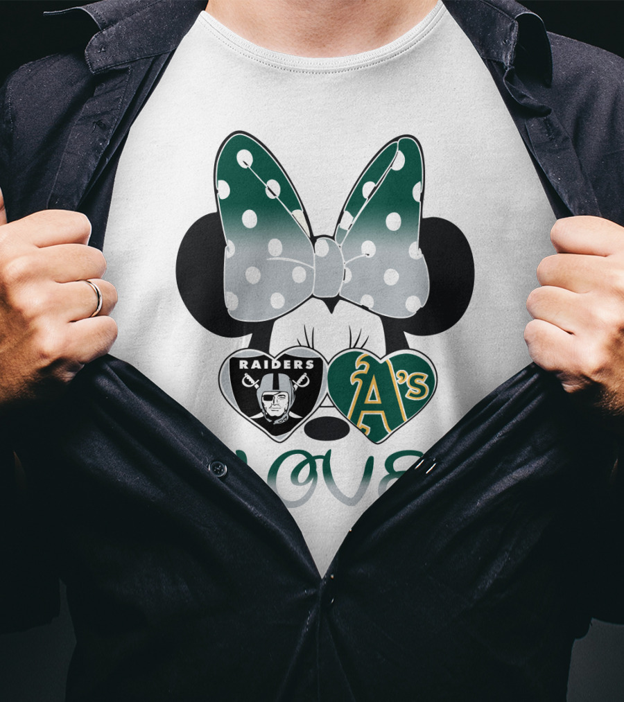 Raiders A's Love Minnie Mouse Bow T-Shirt