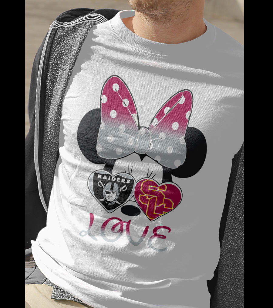 Minnie Mouse Bow Raiders Usc Love T-Shirt