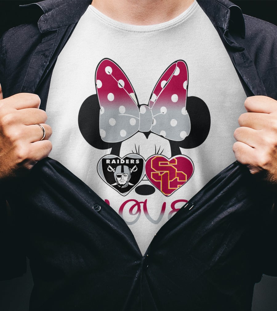 Minnie Mouse Bow Raiders Usc Love T-Shirt
