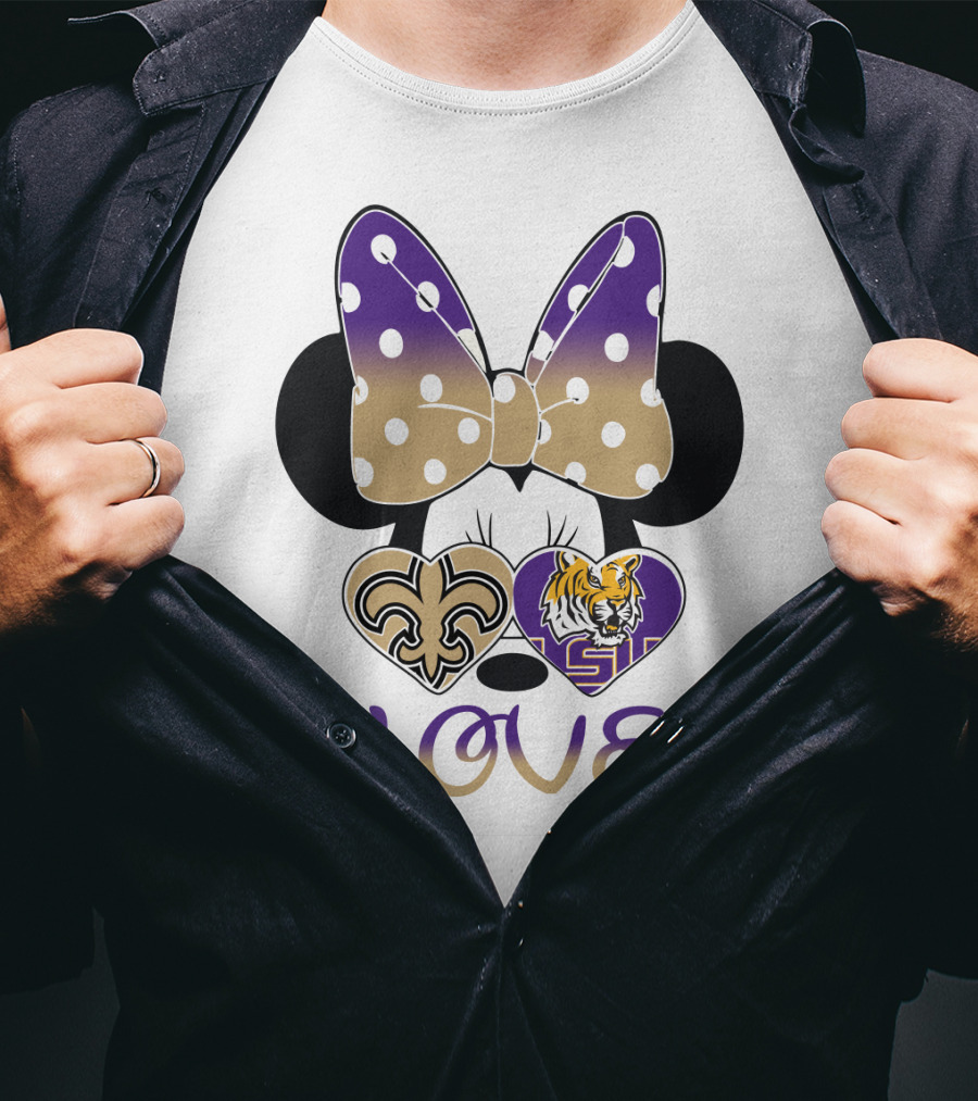 Love Lsu Saints Minnie Bow T-Shirt
