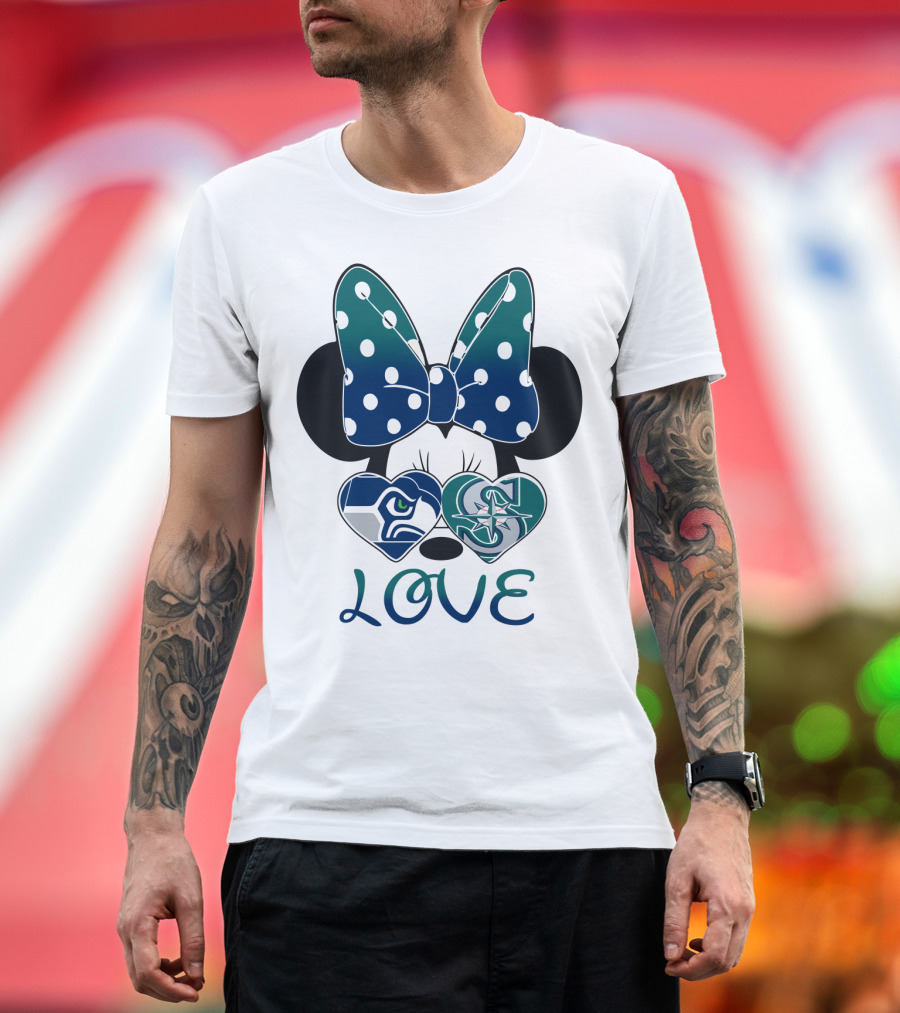 Love Minnie Mouse Seahawk Mariners T-Shirt