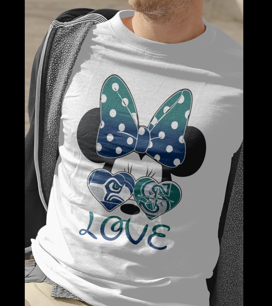 Love Minnie Mouse Seahawk Mariners T-Shirt