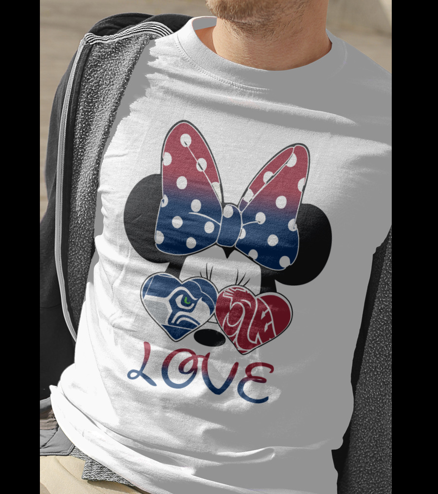 Minnie Bow Seahawks Cougars Love T-Shirt