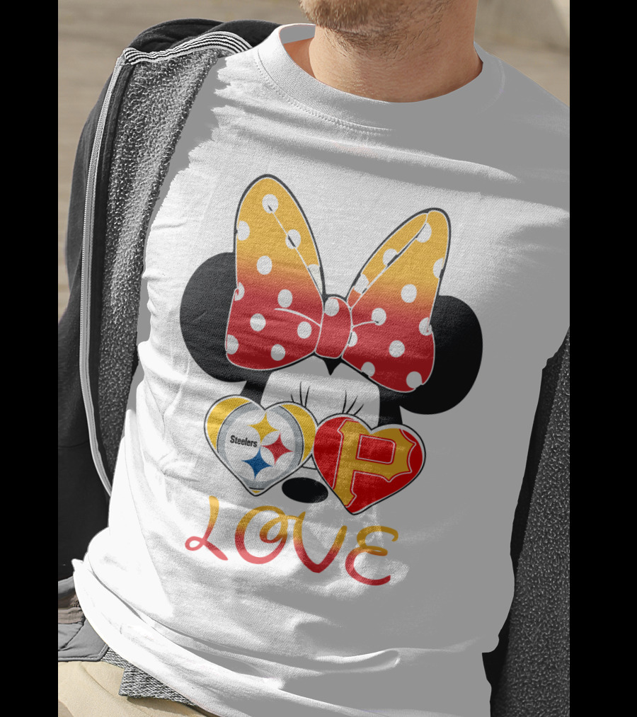 Steelers Pirates Minnie Mouse Love T-Shirt