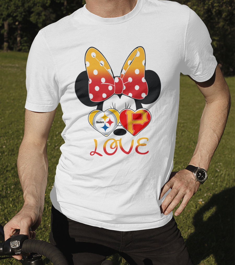 Steelers Pirates Minnie Mouse Love T-Shirt
