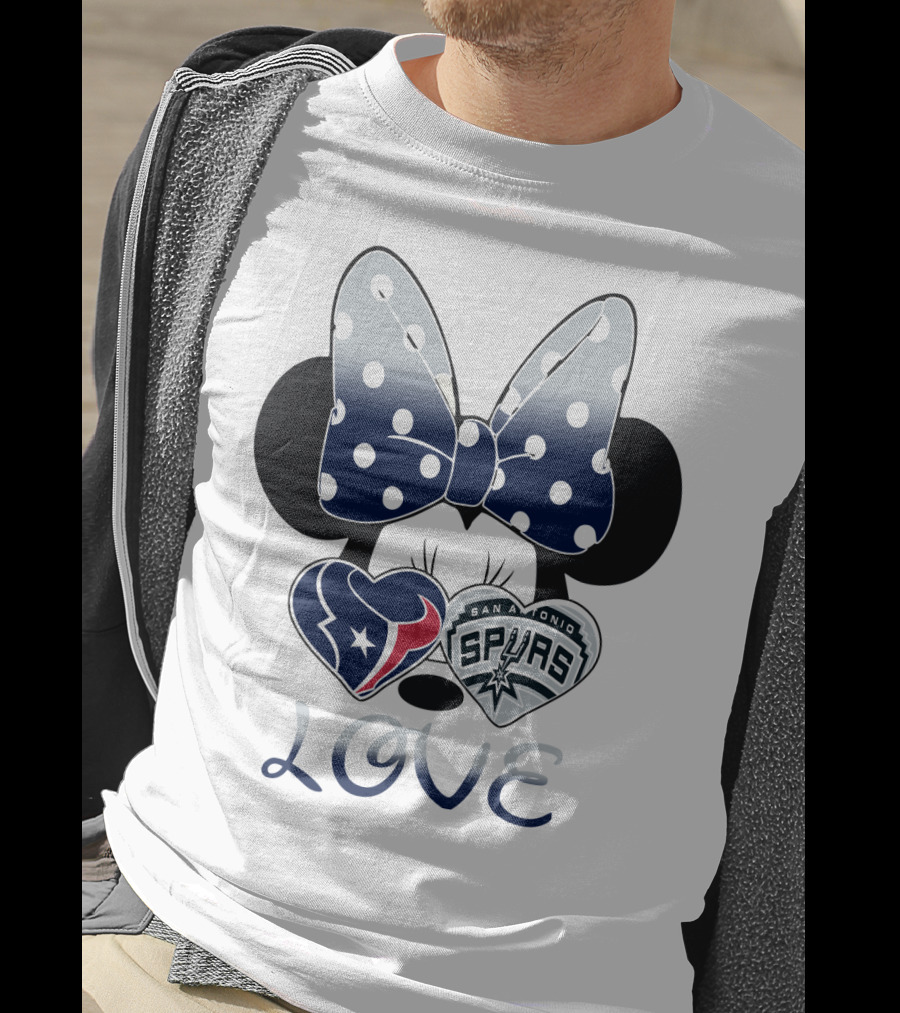 Mic 119 Minnie Love Houston Texans San Antonio Spurs T-Shirt