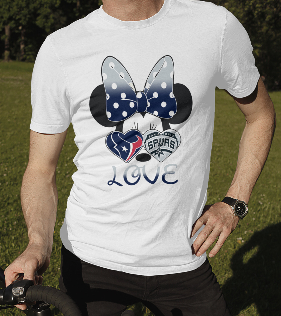 Mic 119 Minnie Love Houston Texans San Antonio Spurs T-Shirt
