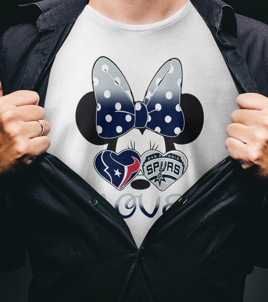 Mic 119 Minnie Love Houston Texans San Antonio Spurs T-Shirt