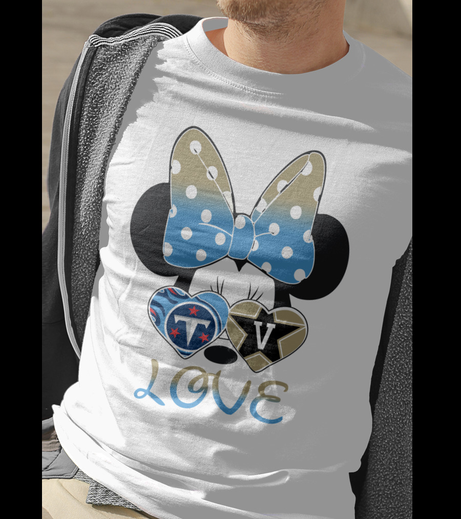 Love Tennessee Titans Vanderbilt Minnie Bow T-Shirt