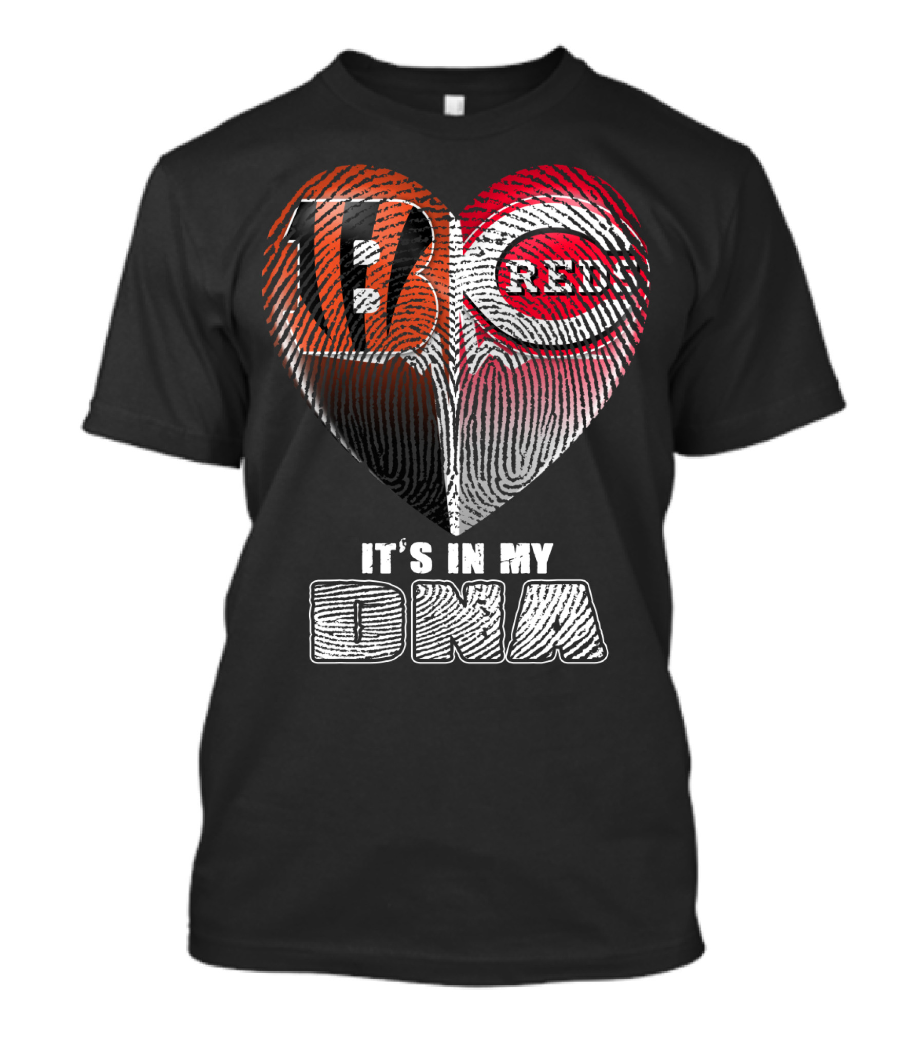 Cincinnati Bengals Reds Fan Heart It's In My Dna T-Shirt