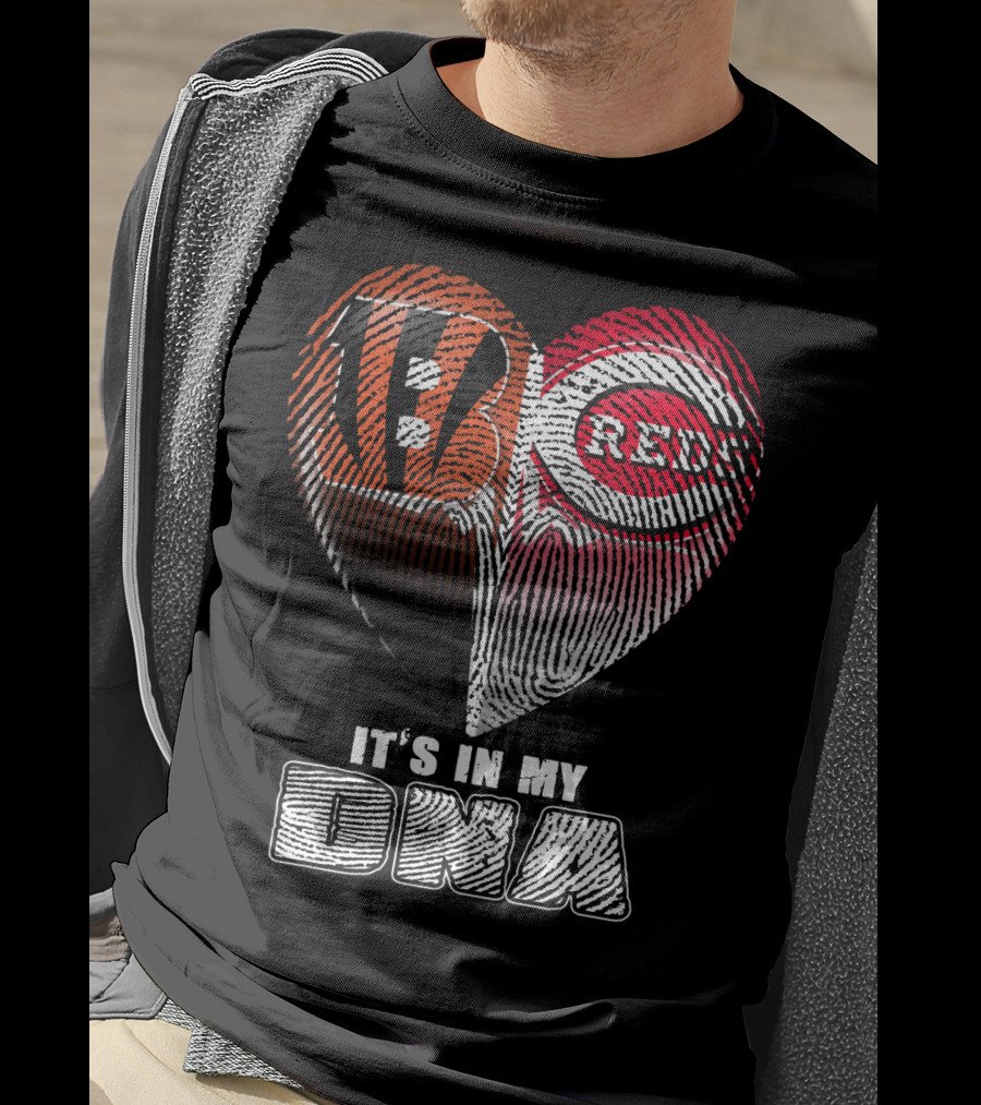 Cincinnati Bengals Reds Fan Heart It's In My Dna T-Shirt