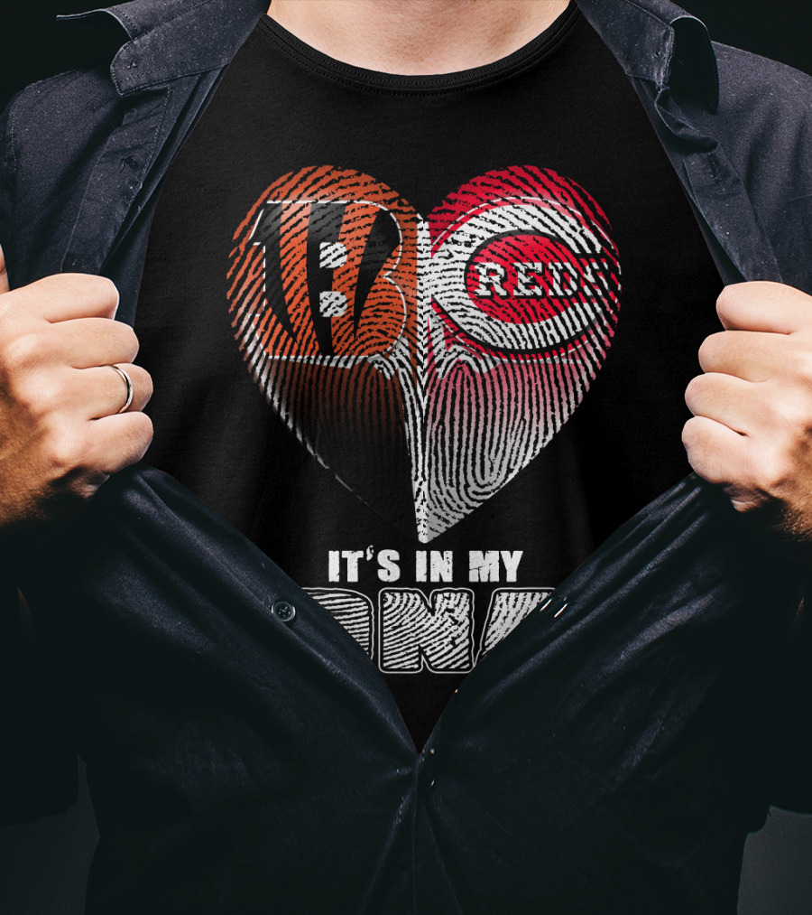 Cincinnati Bengals Reds Fan Heart It's In My Dna T-Shirt