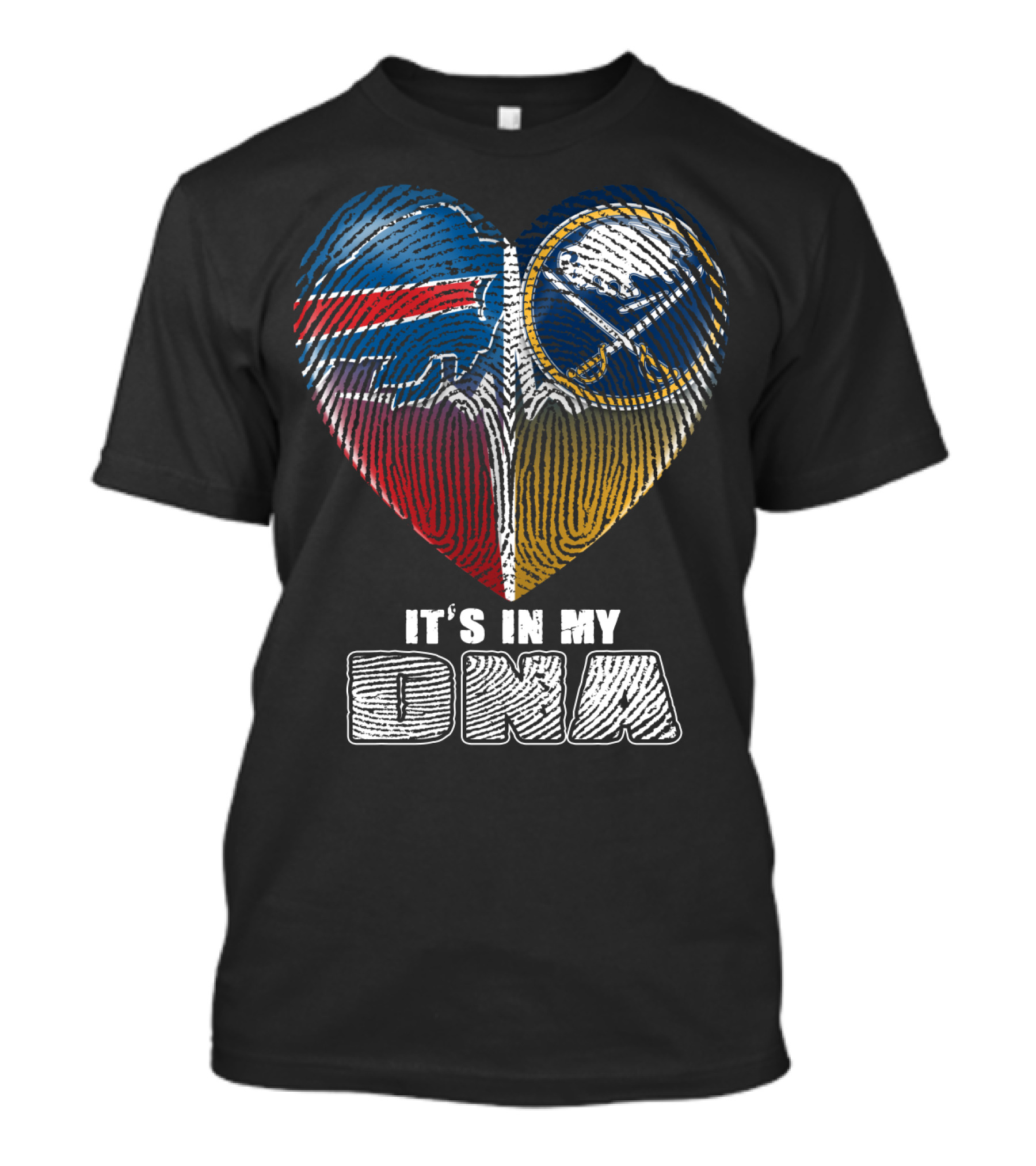 Buffalo Sabres It's In My Dna Heart Fingerprint T-Shirt