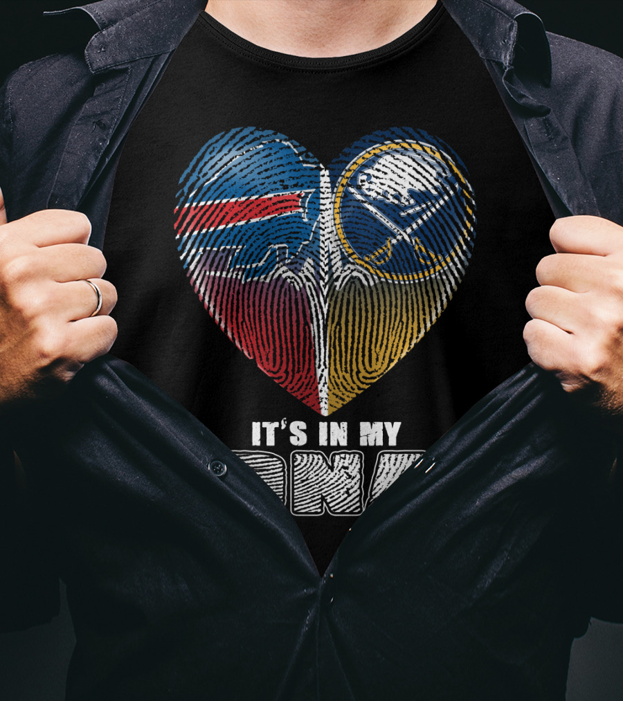 Buffalo Sabres It's In My Dna Heart Fingerprint T-Shirt