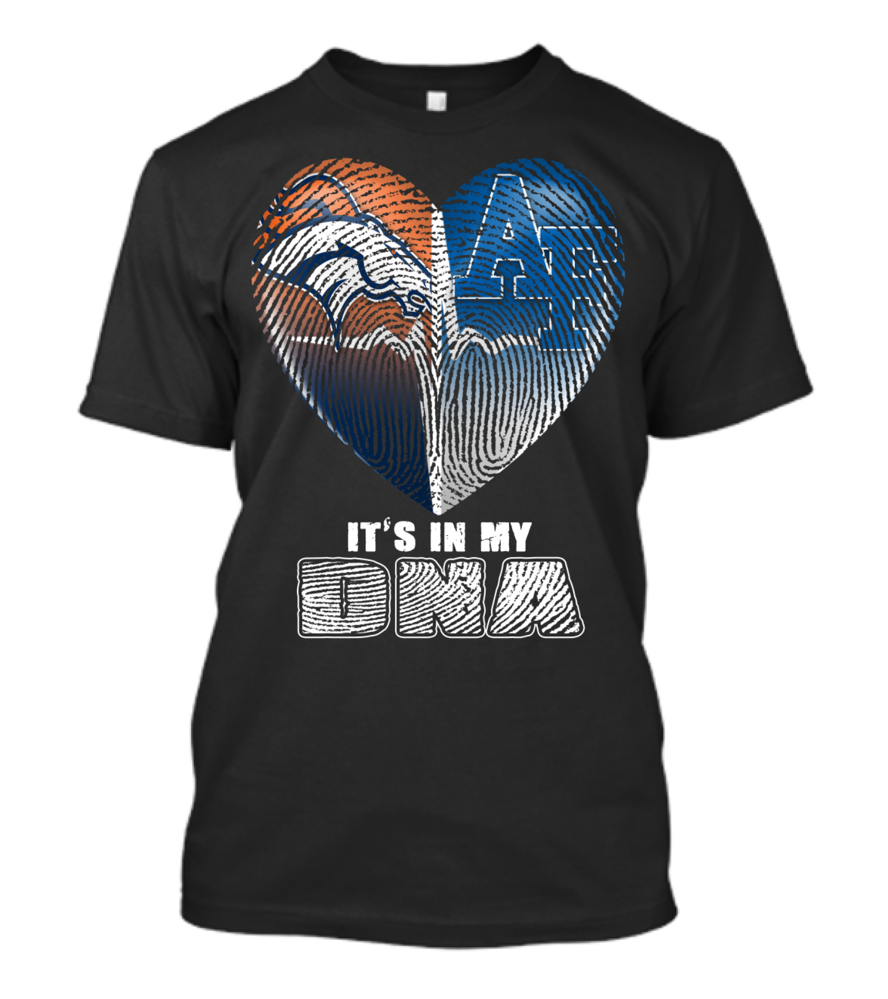 It's In My Dna Broncos Air Force Heart Fingerprint T-Shirt