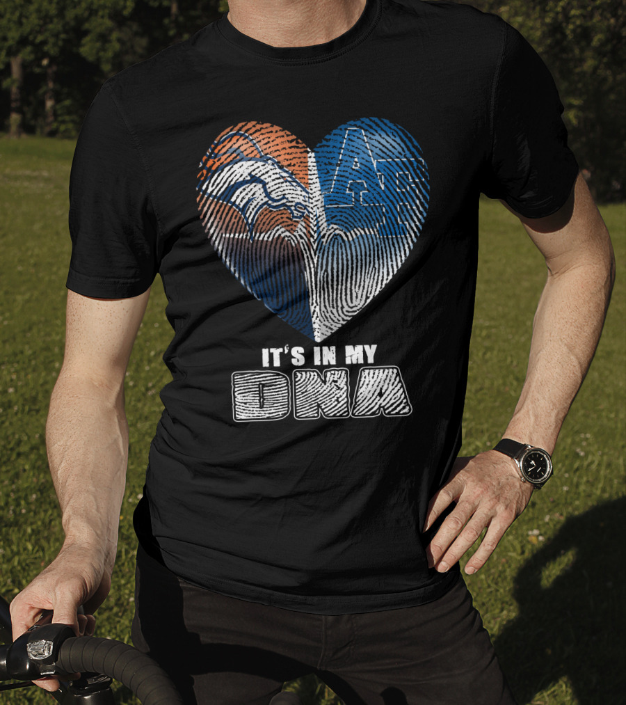 It's In My Dna Broncos Air Force Heart Fingerprint T-Shirt