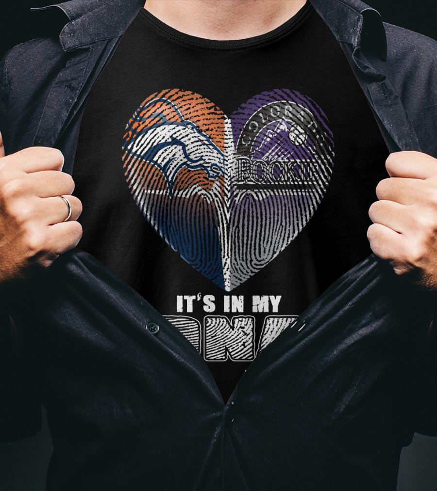 It's In My Dna Broncos Rockies Heart T-Shirt