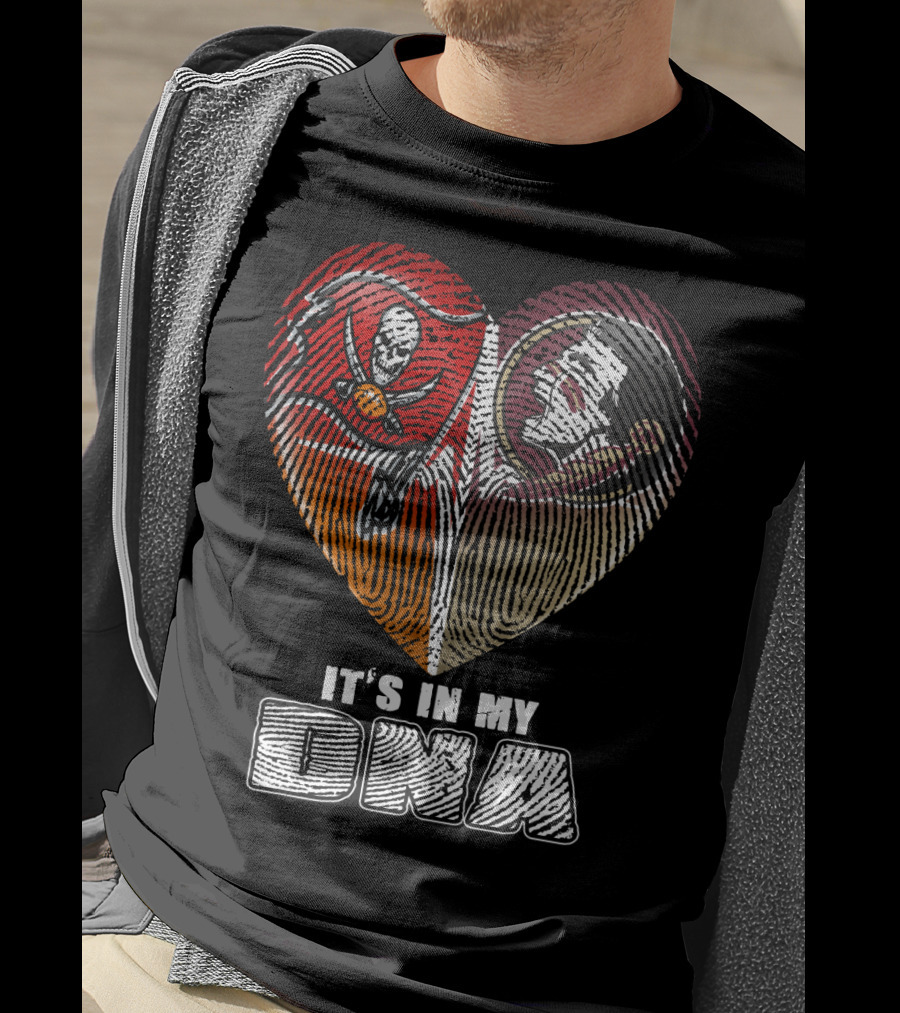 It's In My Dna Buccaneers Seminoles Heart T-Shirt
