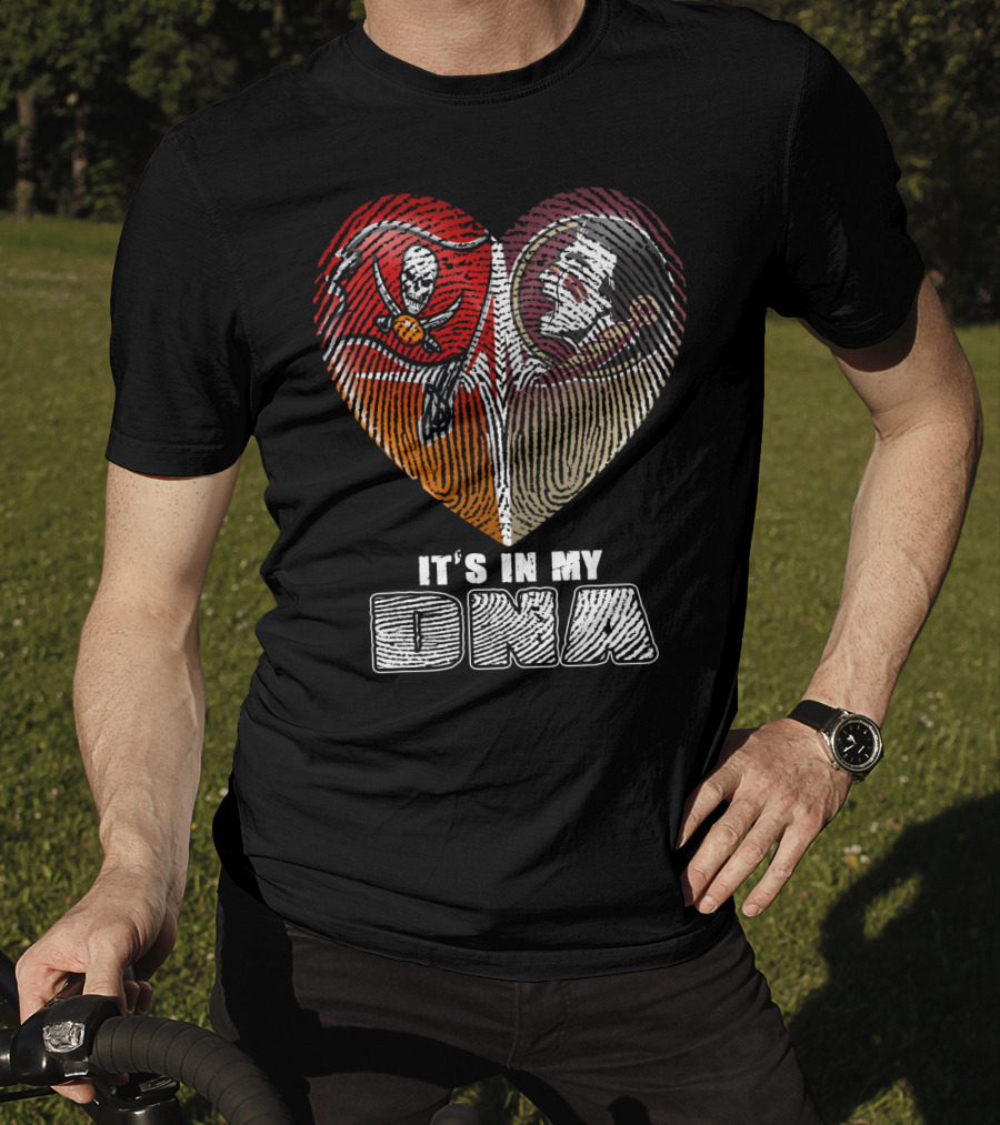 It's In My Dna Buccaneers Seminoles Heart T-Shirt