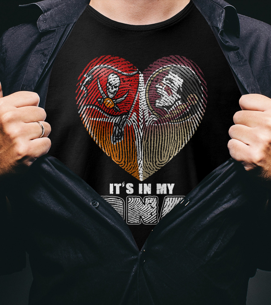It's In My Dna Buccaneers Seminoles Heart T-Shirt