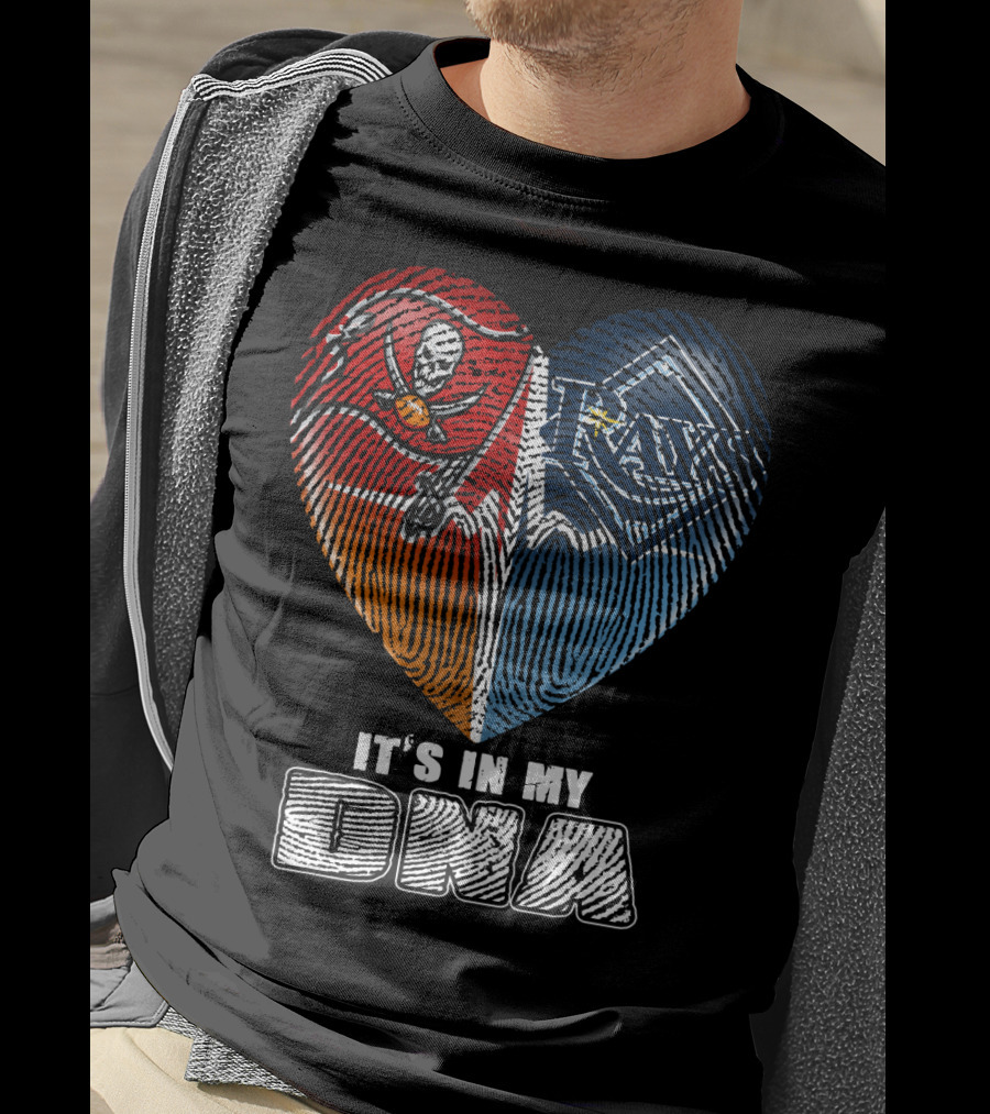 It's In My Dna Buccaneers Rays Heart T-Shirt
