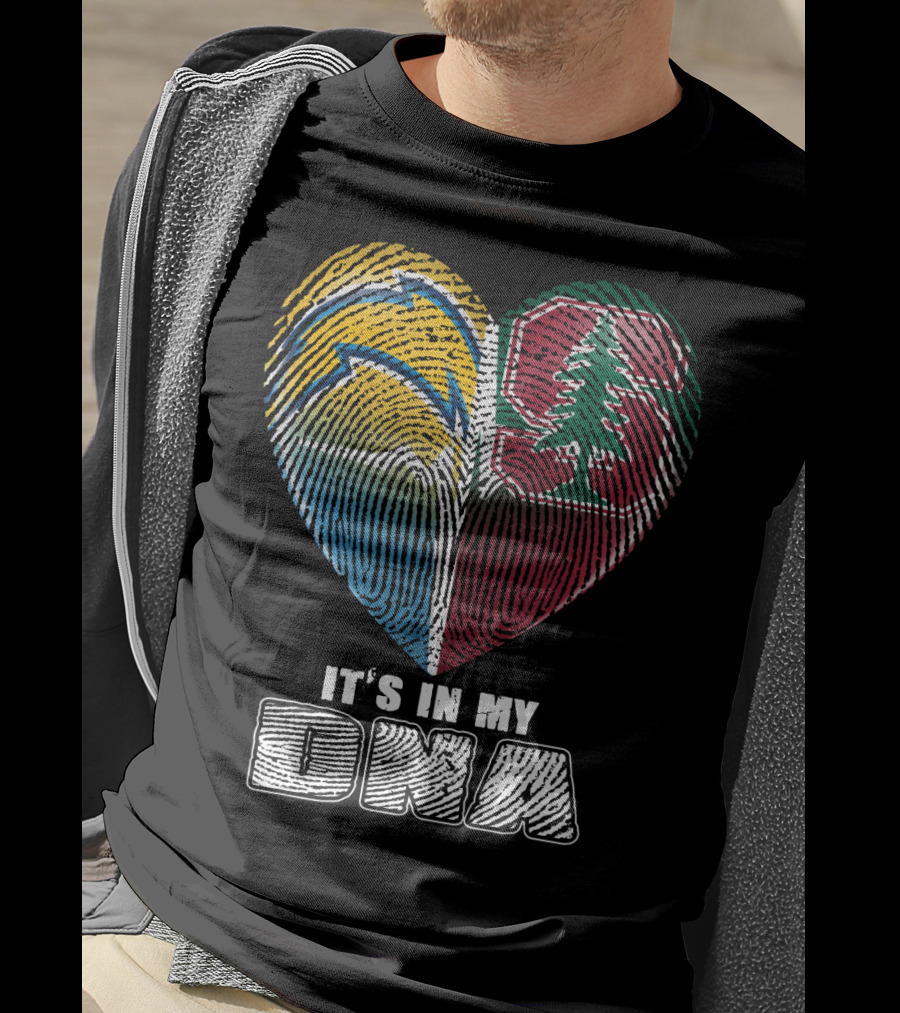 It's In My Dna Chargers Stanford Heart T-Shirt