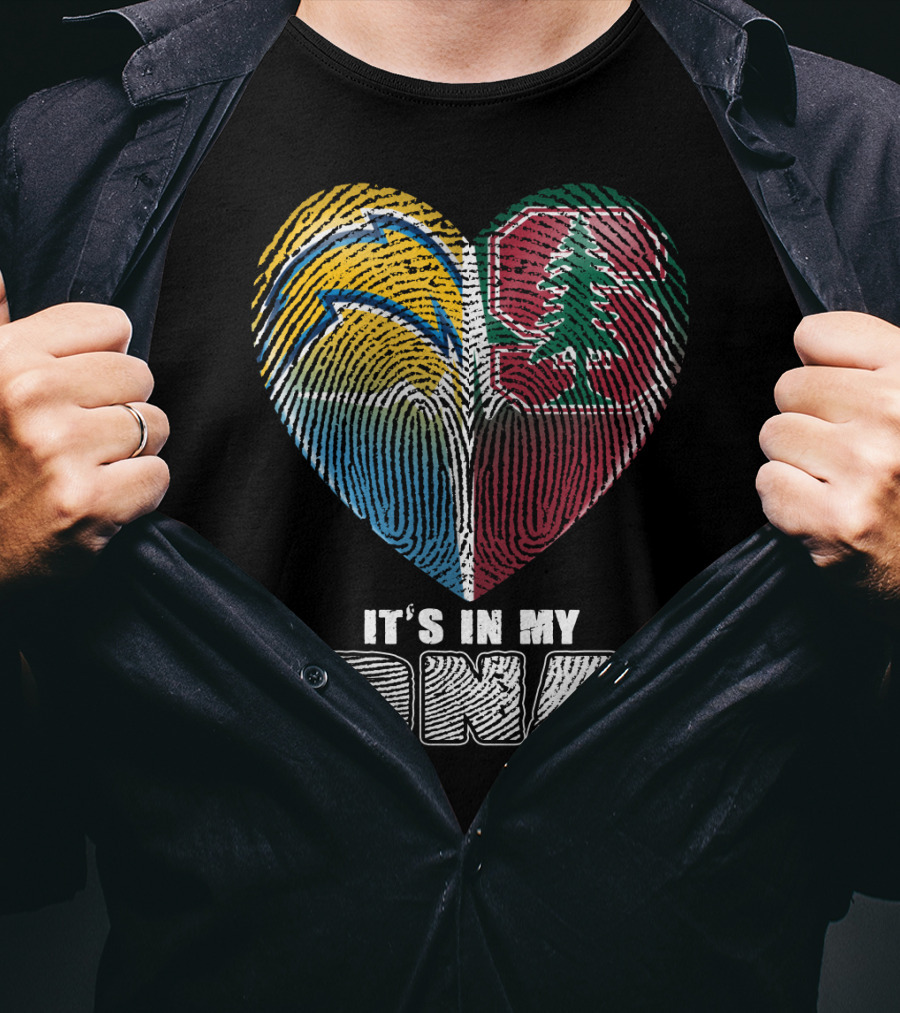 It's In My Dna Chargers Stanford Heart T-Shirt