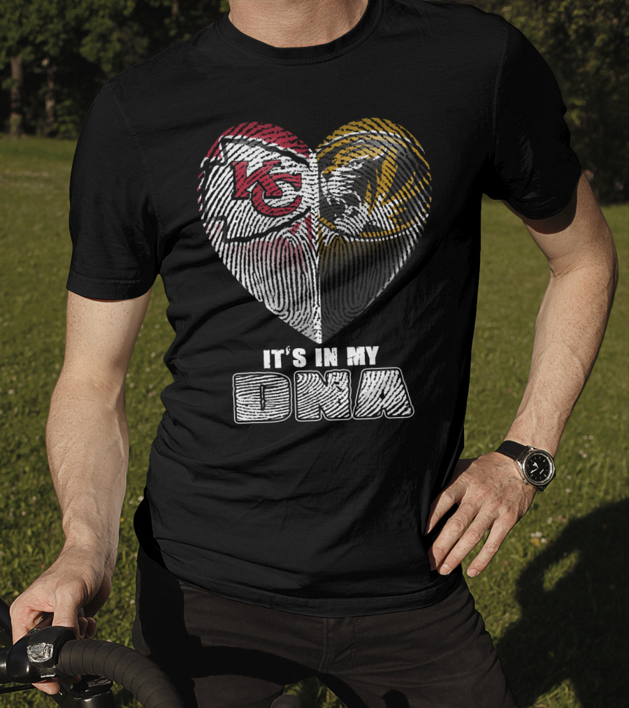 It's In My Dna Kc Chiefs Heartprint Tigers Fan Pride T-Shirt