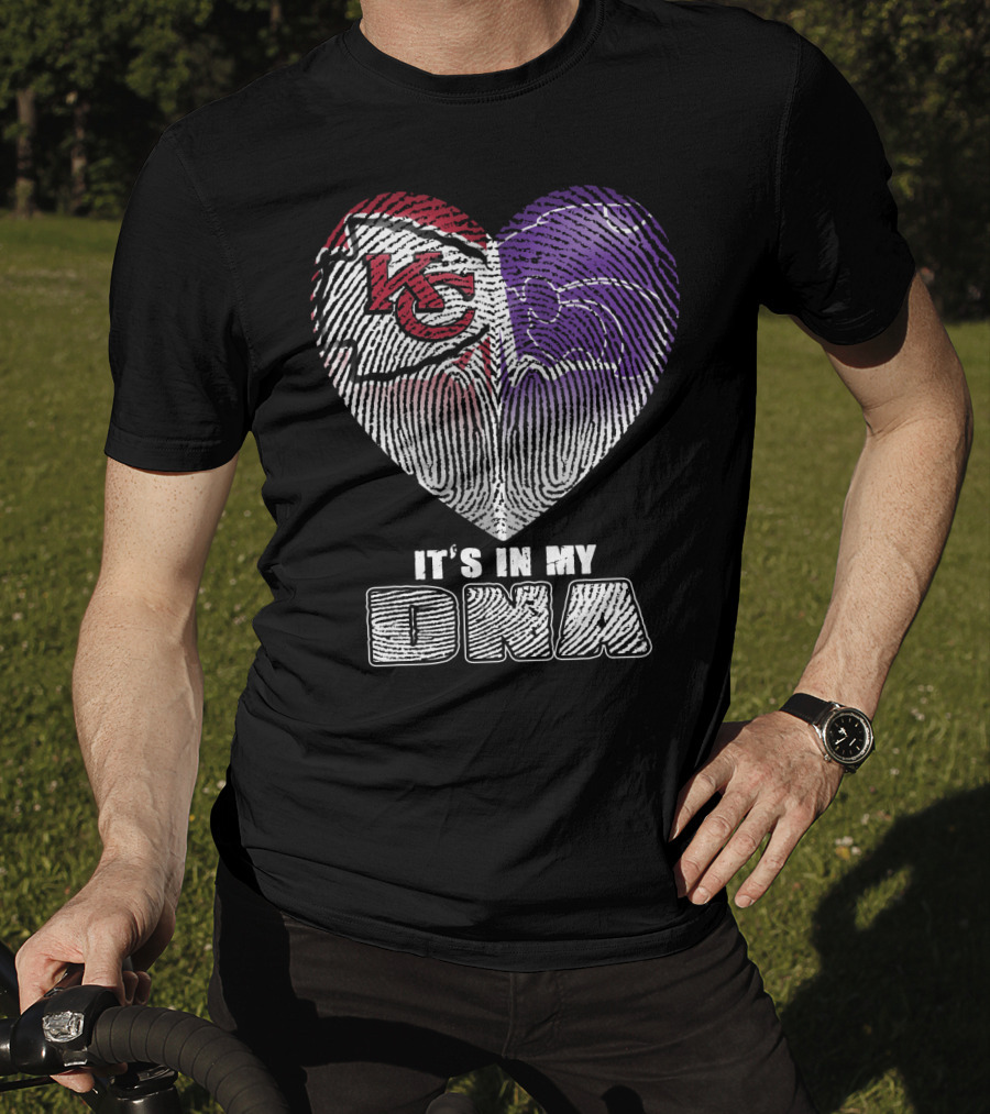 It's In My Dna Kc Chiefs K-State Wildcats Heart T-Shirt