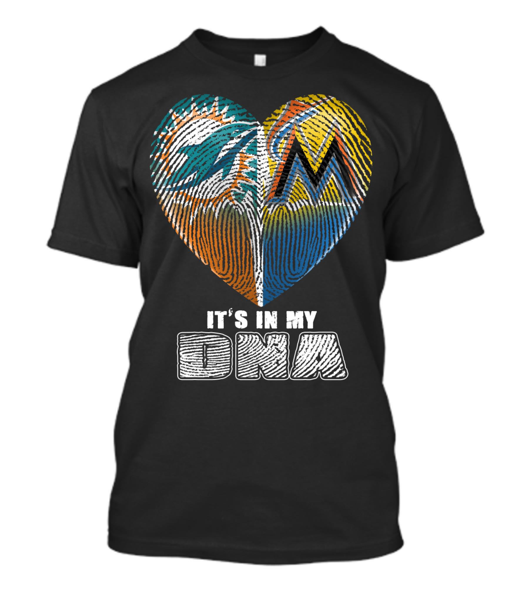 Miami Dolphins Marlins Heart It's In My Dna T-Shirt