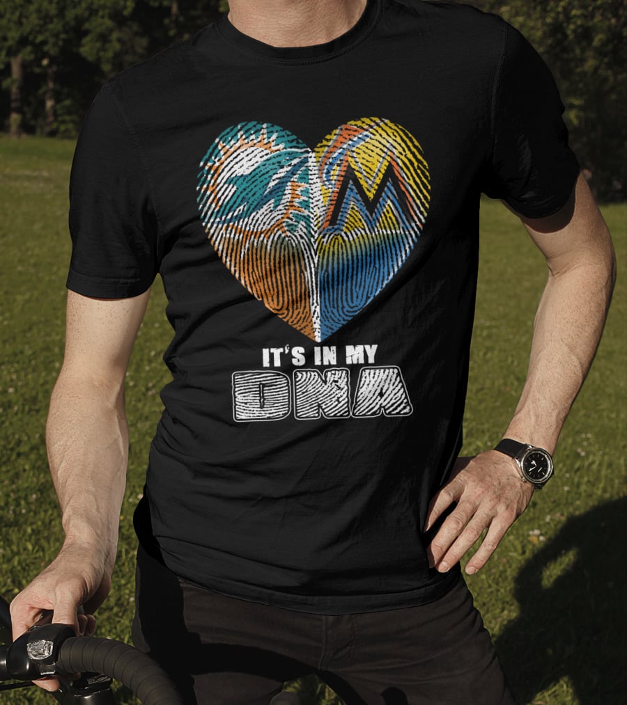 Miami Dolphins Marlins Heart It's In My Dna T-Shirt