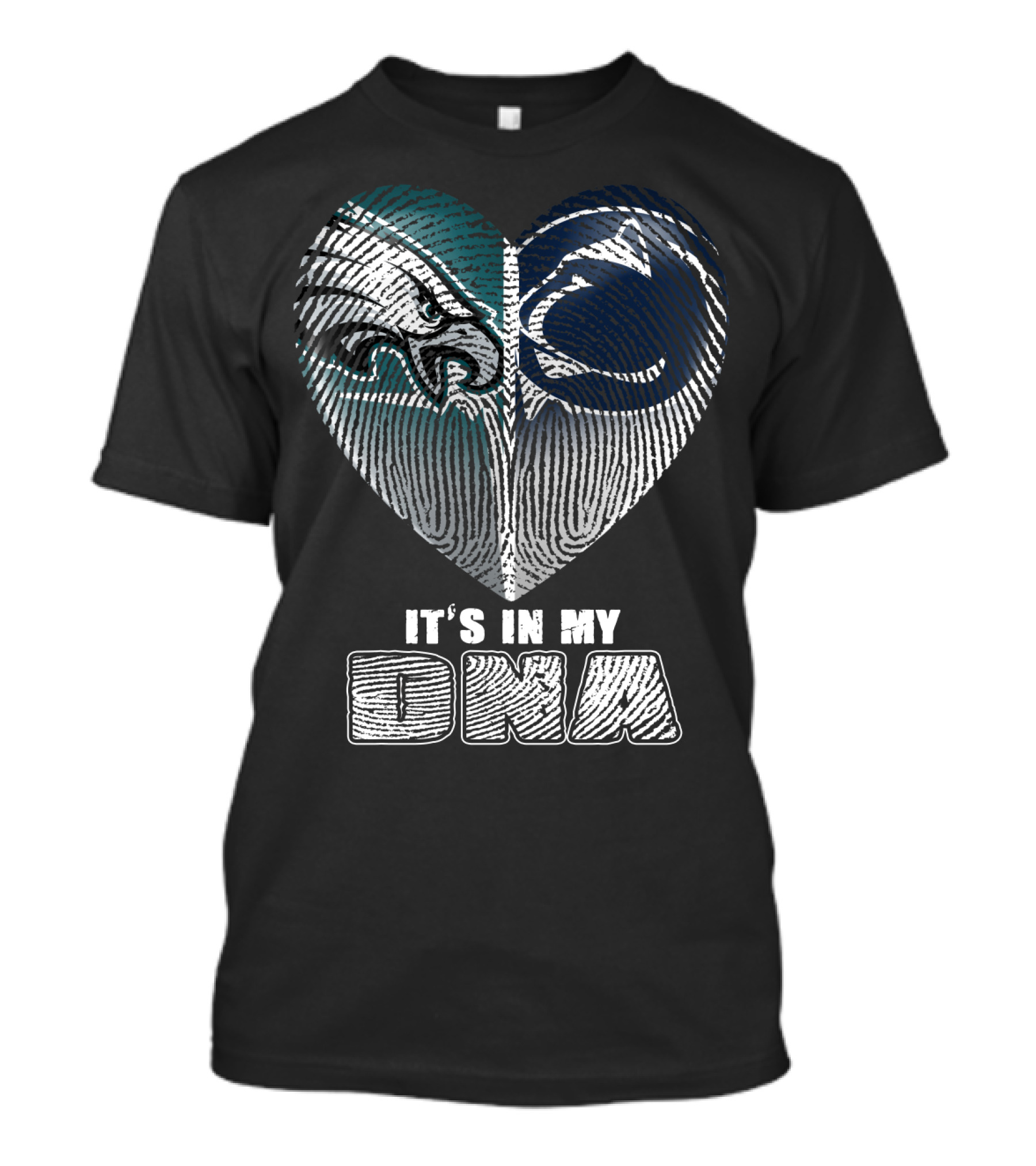 It's In My Dna Eagles Penn State Heart Fingerprint T-Shirt