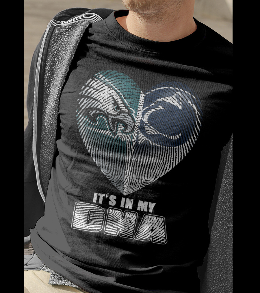 It's In My Dna Eagles Penn State Heart Fingerprint T-Shirt