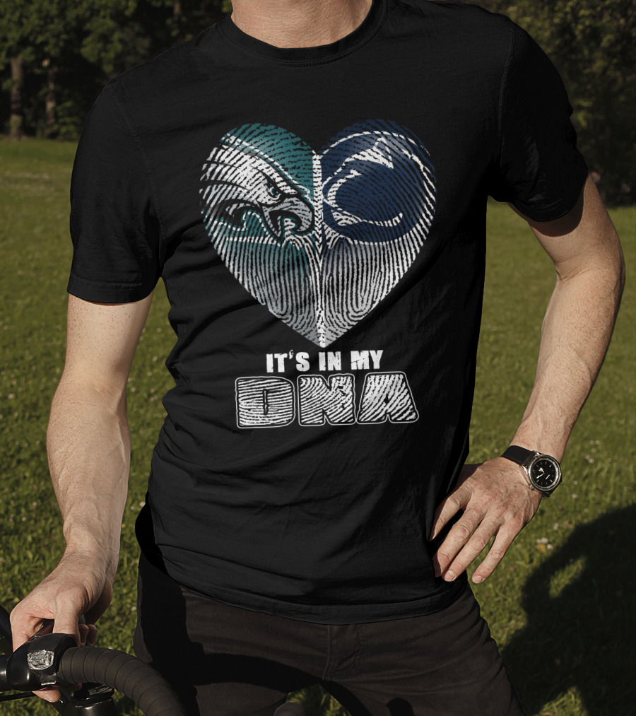 It's In My Dna Eagles Penn State Heart Fingerprint T-Shirt