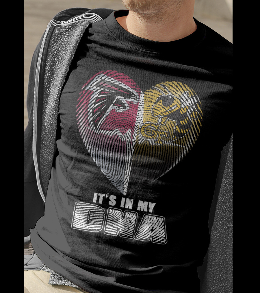 It's In My Dna Falcons Georgia Tech Heart Fingerprint T-Shirt